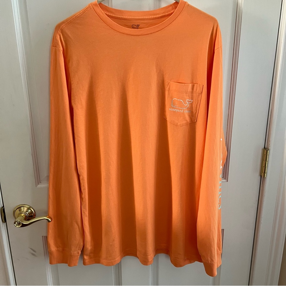 EUC Mens VINEYARD VINES Long Sleeve Pocket Whale Tee 100% Cotton Size Large